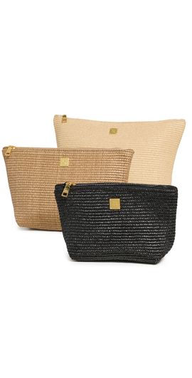 Think Royln Think Royln Travel Trio Pouches Dune Raffia/Dark Dune Raffia One
