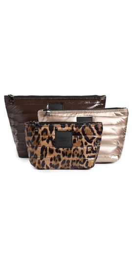 Think Royln Think Royln Travel Trio Pouches Glossy Chocolate/Pearl Cashmere One