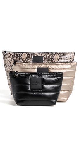 Think Royln Think Royln Travel Trio Pouches Python/Pearl Cashmere/Black One