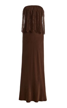Third Form Third Form Visions Strapless Lace Satin Maxi Dress
