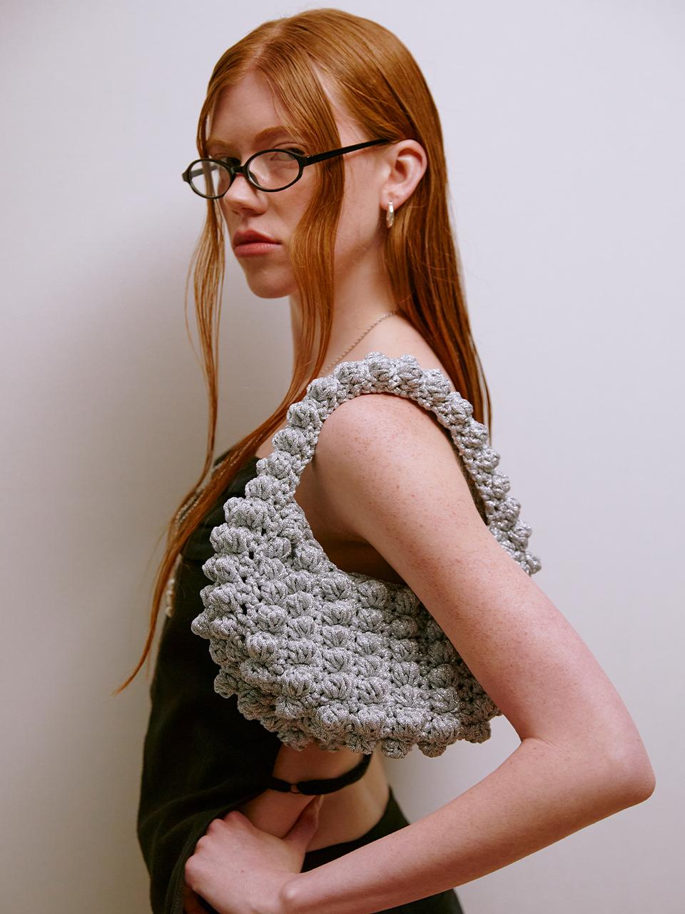Third movement Bubble Knit Bag ( Silver )