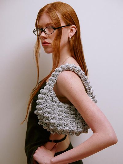 Third movement Bubble Knit Bag ( Silver )