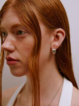 Third movement Shell Earrings ( Silver )