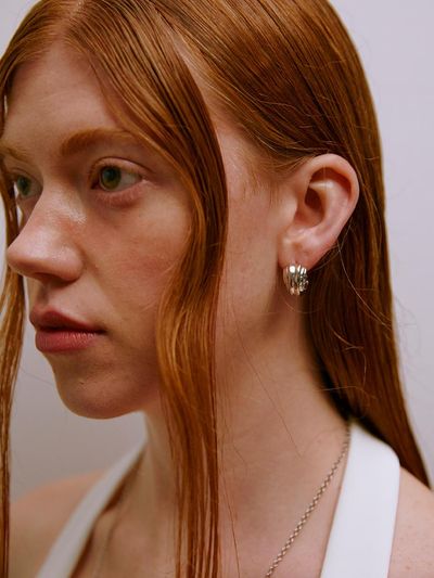 Third movement Shell Earrings ( Silver )