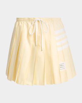 Thom Browne 4-Bar Cotton Drawstring Miniskirt