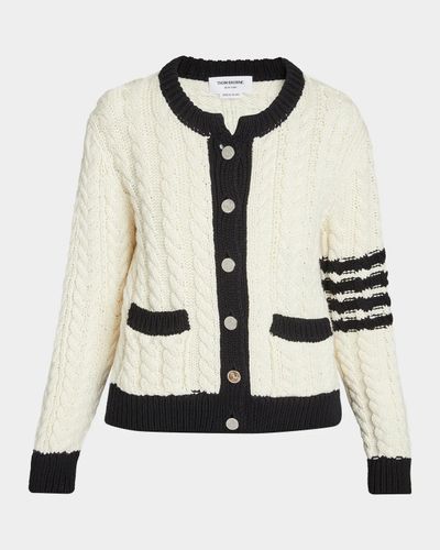 Thom Browne Aran Cable-Knit Wool Cardigan