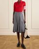 THOM BROWNE Asymmetric grosgrain-trimmed pleated wool midi skirt - 2