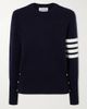 THOM BROWNE Grosgrain-trimmed striped wool sweater - 1