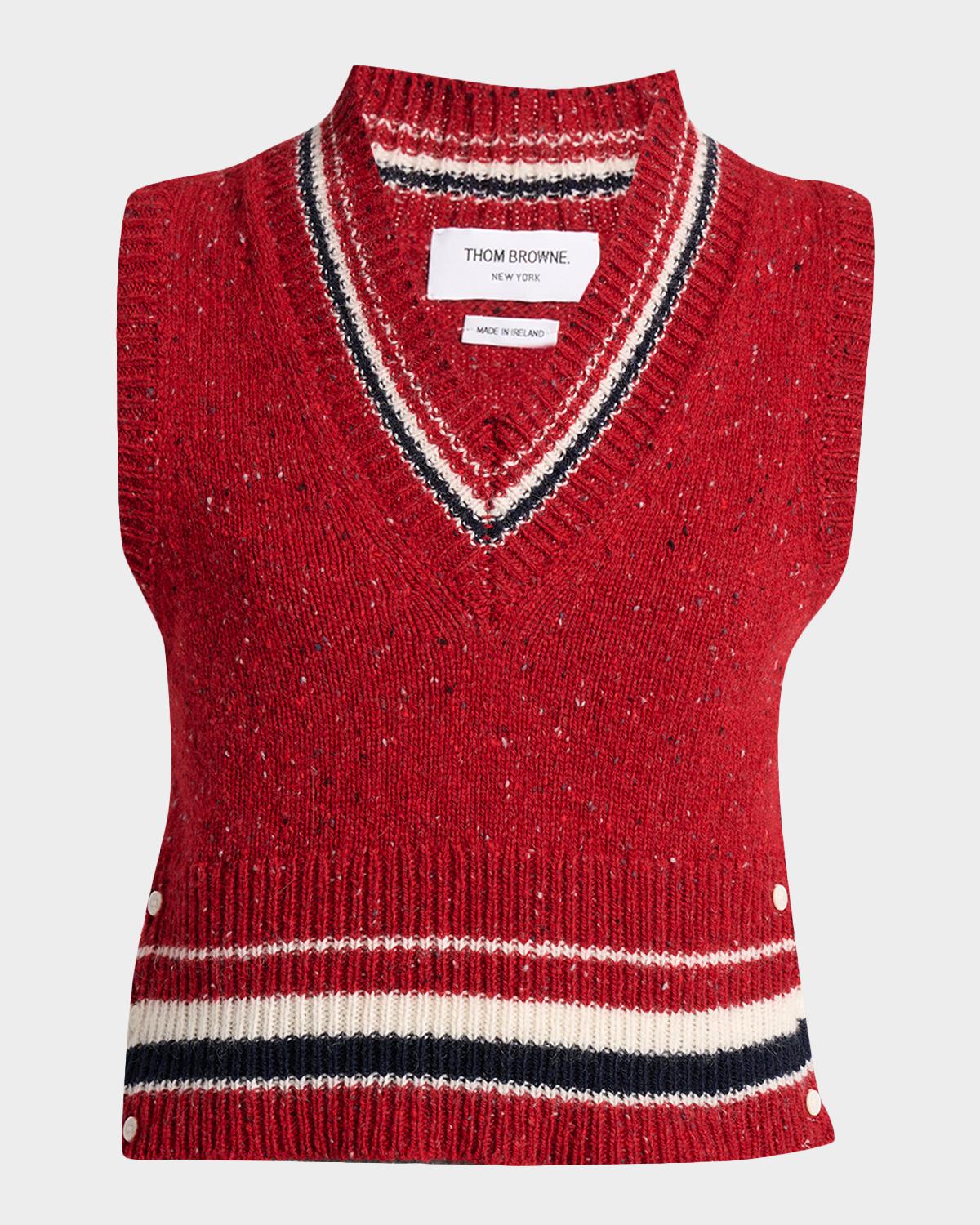 Thom Browne Hector Wool-Mohair Pointelle-Knit Sweater Vest