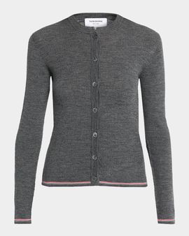 Thom Browne Rib-Knit Wool Cardigan