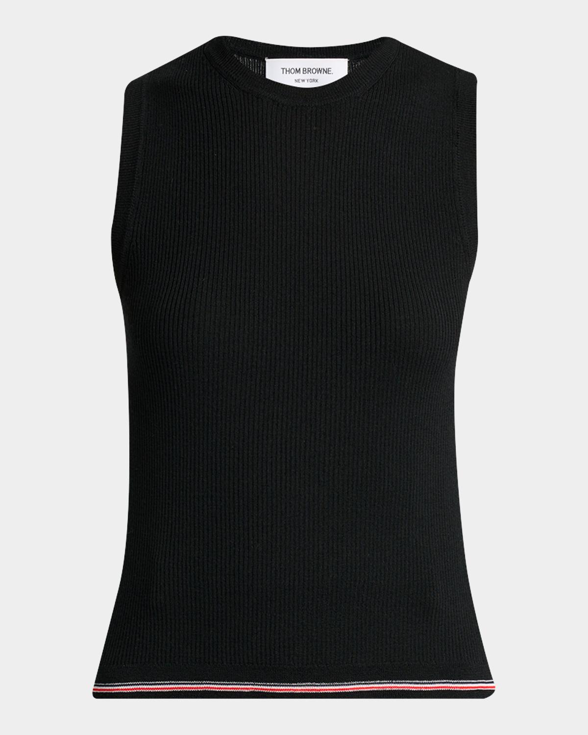 Thom Browne RWB Wool Rib-Knit Shell Top