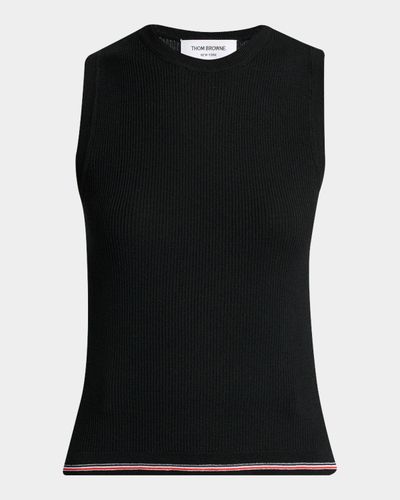 Thom Browne RWB Wool Rib-Knit Shell Top