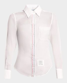 Thom Browne Sheer Silk Classic Button-Down Shirt