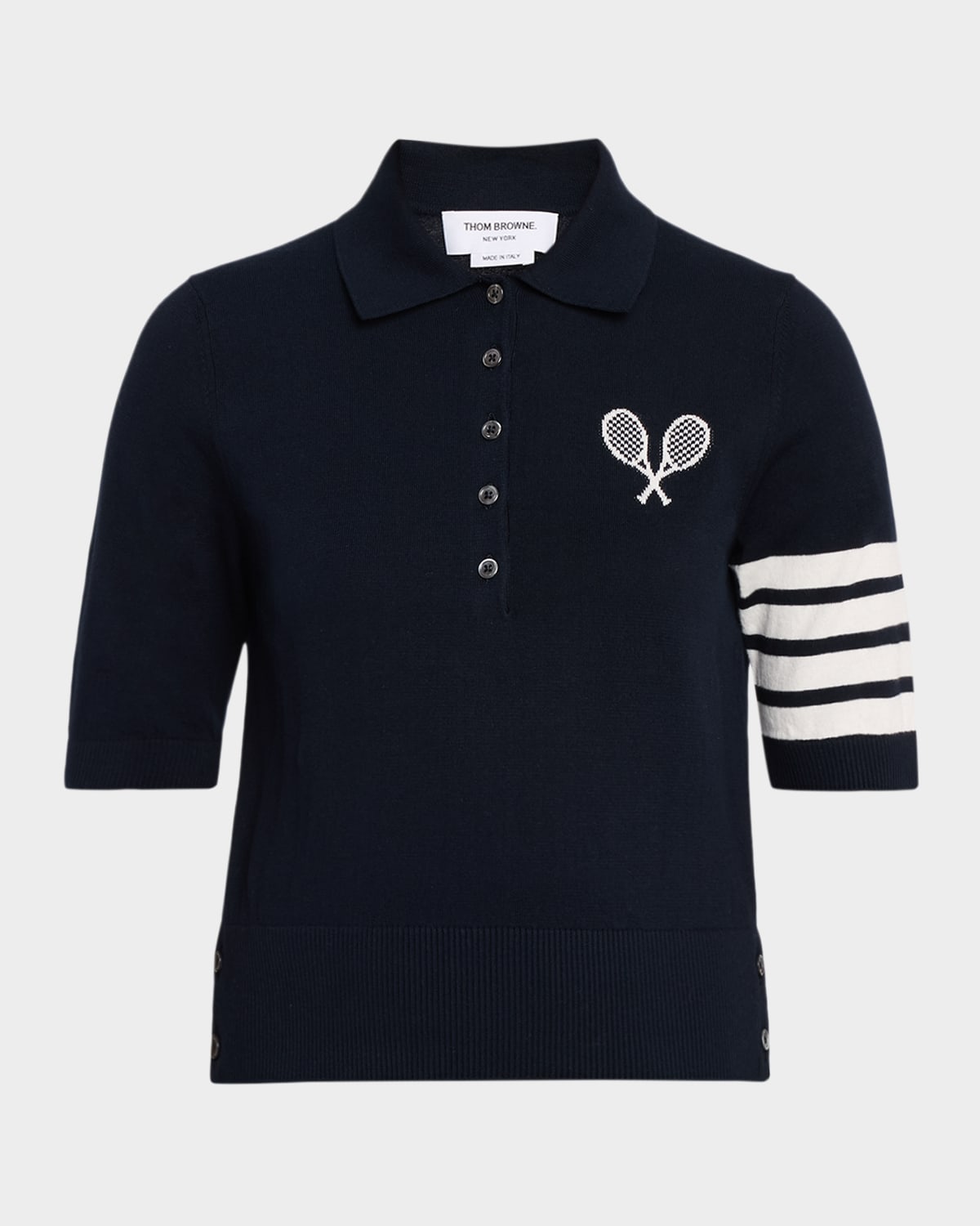 Thom Browne Tennis Racquets V-Neck Cardigan