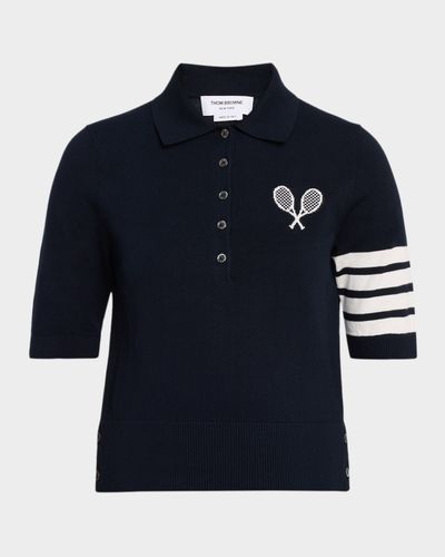 Thom Browne Tennis Racquets V-Neck Cardigan