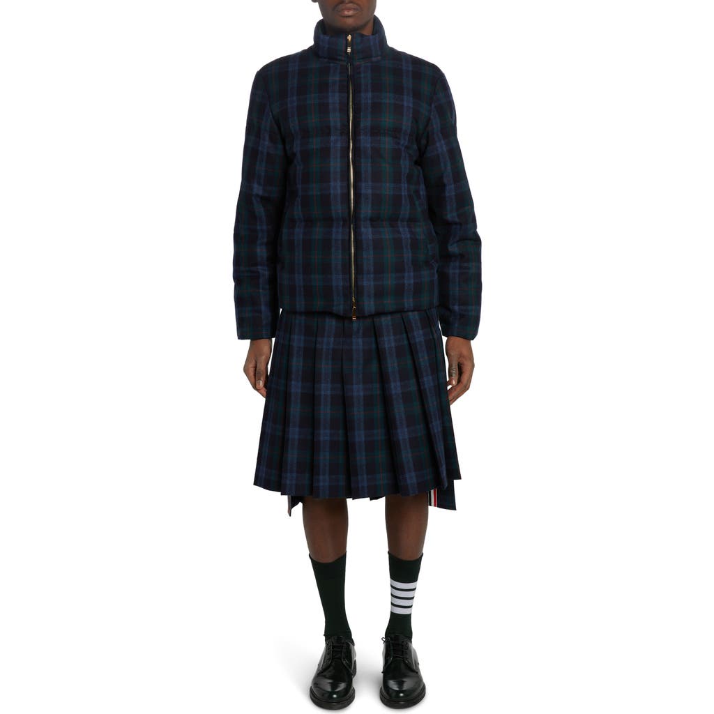 Thom Browne Thom Browne 4-Bar & Tartan Reversible Down Puffer Jacket