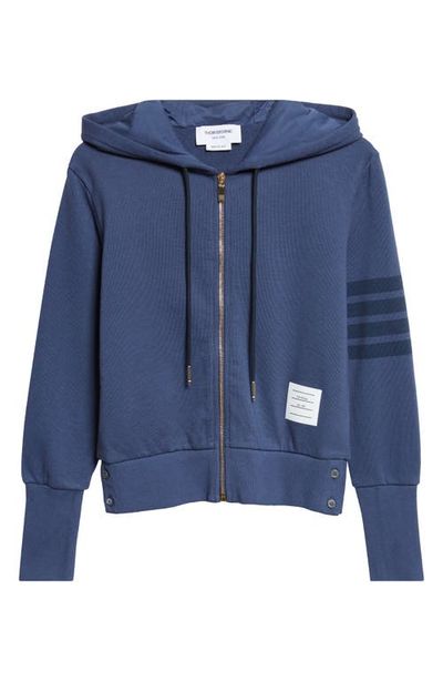 Thom Browne Thom Browne 4-Bar French Terry Full Zip Hoodie