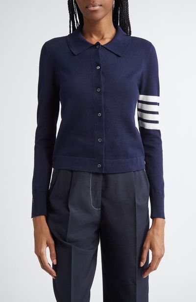 Thom Browne Thom Browne 4-Bar Jersey Stitch Cardigan