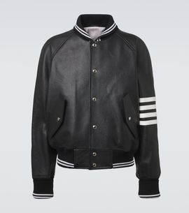 Thom Browne Thom Browne 4-Bar leather bomber jacket