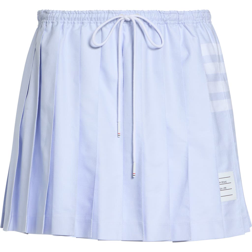 Thom Browne Thom Browne 4-Bar Pleated Cotton Oxford Miniskirt