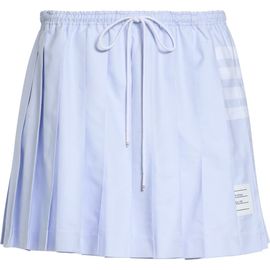 Thom Browne Thom Browne 4-Bar Pleated Cotton Oxford Miniskirt