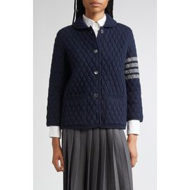 Thom Browne Thom Browne 4-Bar Quilted Virgin Wool Blend Jacket