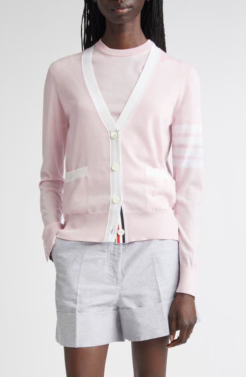 Thom Browne Thom Browne 4-Bar Relaxed Fit V-Neck Virgin Wool Cardigan