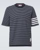 Thom Browne Thom Browne 4-Bar striped cotton T-shirt - 1