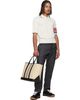 Thom Browne Thom Browne Beige Medium Tool RWB Stripe Tote - 4