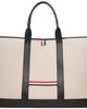 Thom Browne Thom Browne Beige Salt & Pepper Cotton Canvas Oversized Tool Tote - 1