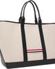 Thom Browne Thom Browne Beige Salt & Pepper Cotton Canvas Oversized Tool Tote - 3