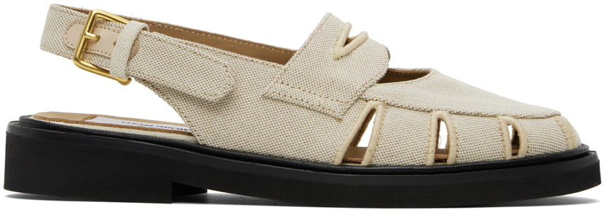 Thom Browne - Beige Slingback Cutout Sandals display picture 1