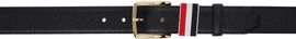 Thom Browne Thom Browne Black Calfskin Pebbled Leather Belt