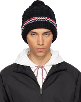 Thom Browne Thom Browne Black Cashmere Baby Cable Stitch Pom Pom Beanie