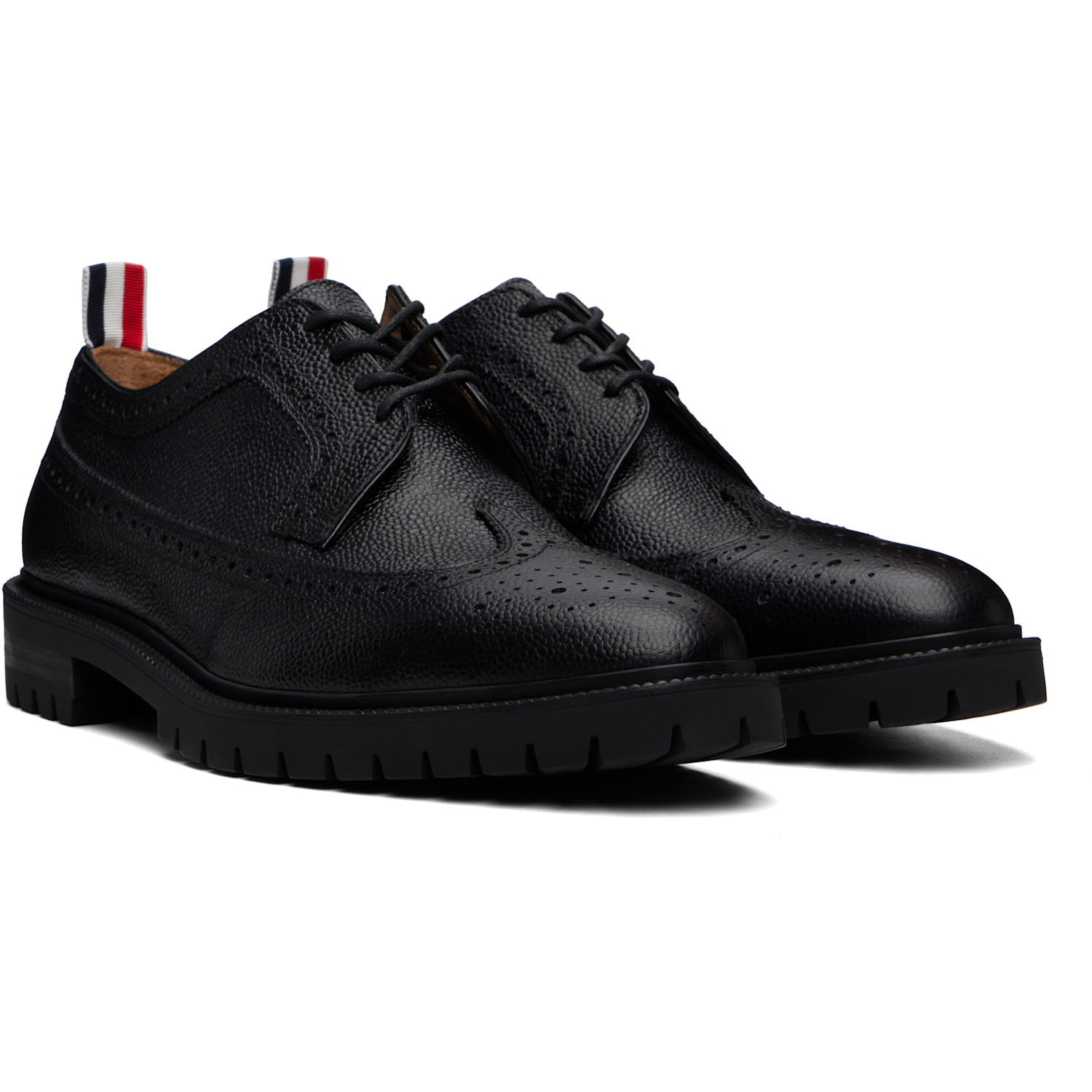 Thom Browne - Black Pebble Grain Leather Longwing Brogues