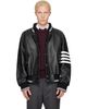 Thom Browne Thom Browne Black Raglan Sleeve Oversized Leather Blouson Jacket - 1