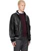 Thom Browne Thom Browne Black Raglan Sleeve Oversized Leather Blouson Jacket - 2