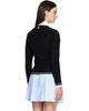 Thom Browne Thom Browne Black Rib Stitch Crew Neck Merino Wool Cardigan - 3