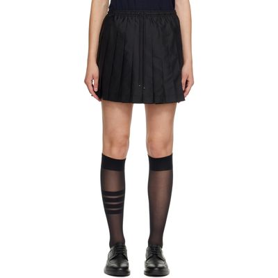 Thom Browne Thom Browne Black Ripstop Pleated Miniskirt