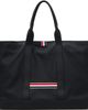 Thom Browne Thom Browne Black Soft Pebble Grain Leather Medium Tool Tote - 1