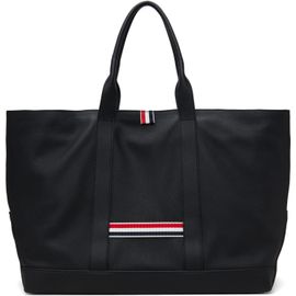 Thom Browne Thom Browne Black Soft Pebble Grain Leather Medium Tool Tote