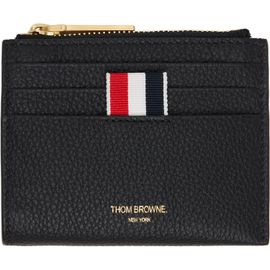 Thom Browne Thom Browne Black Soft Pebble Grain Zip Top Card Holder