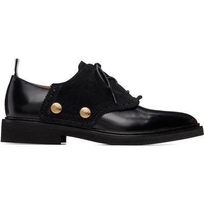 Thom Browne Thom Browne Black Soft Spazzolato Micro Sole Saddle Derbys