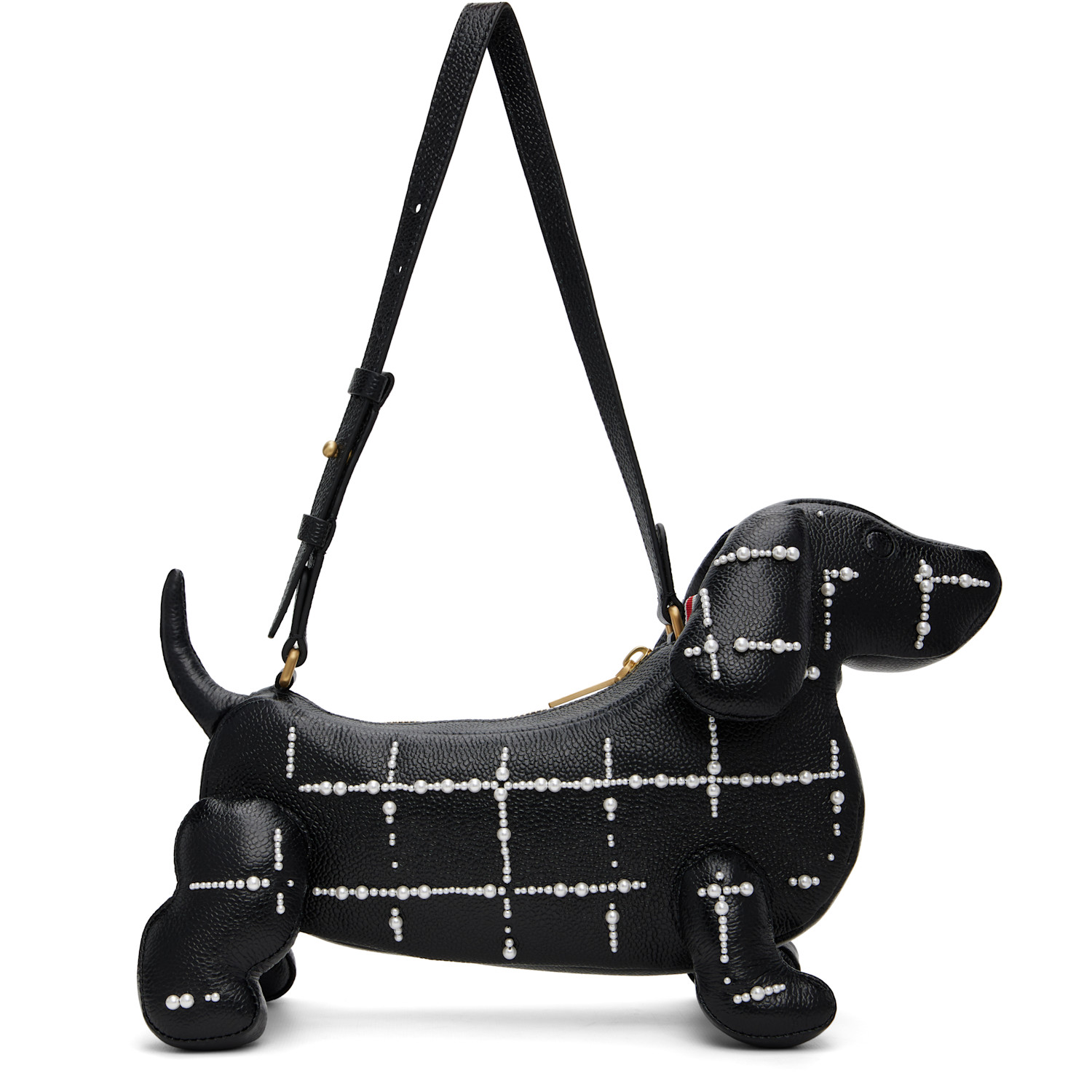 Thom Browne - Black Windowpane Pearl Baby Hector Bag