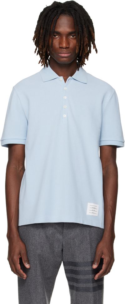 Thom Browne Thom Browne Blue Classic Pique 4-Bar Polo