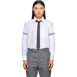 Thom Browne Thom Browne Blue Funmix Pinstripe Oxford Shirt