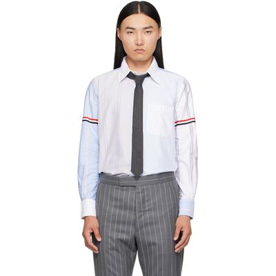 Thom Browne Thom Browne Blue Funmix Pinstripe Oxford Shirt
