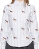 Thom Browne Thom Browne Blue Horse 4-Bar Cropped Oxford Shirt - 1