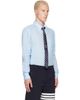 Thom Browne Thom Browne Blue Linen 4-Bar Shirt - 2