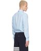 Thom Browne Thom Browne Blue Linen 4-Bar Shirt - 3